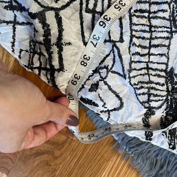 Comfy USA Abstract Black White Long Sheer Dress Size S - Picture 4 of 4